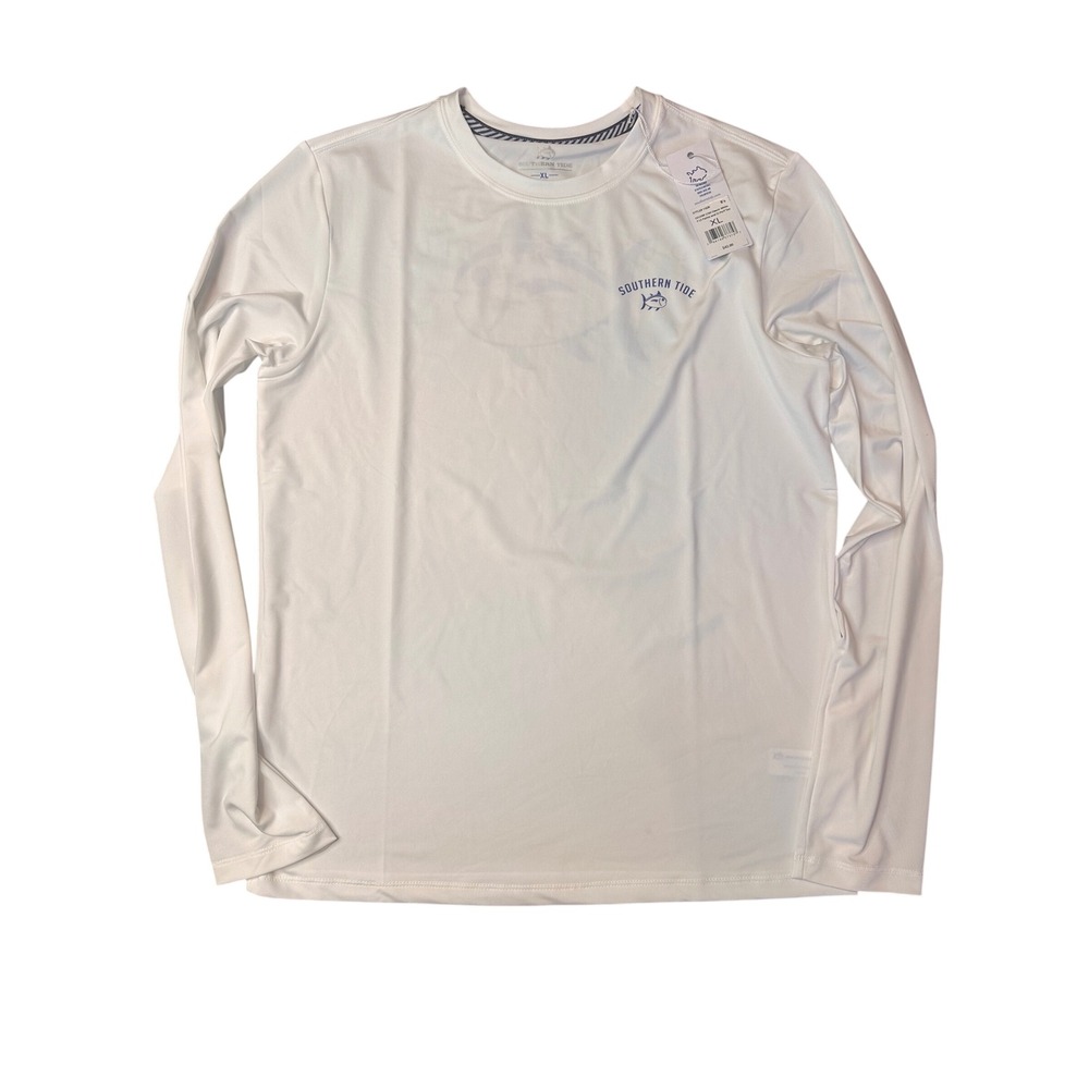 Southern Tide‎ Boys XL 16 Palms SJ Perf Tee White Long Sleeve Shirt NWT 11626